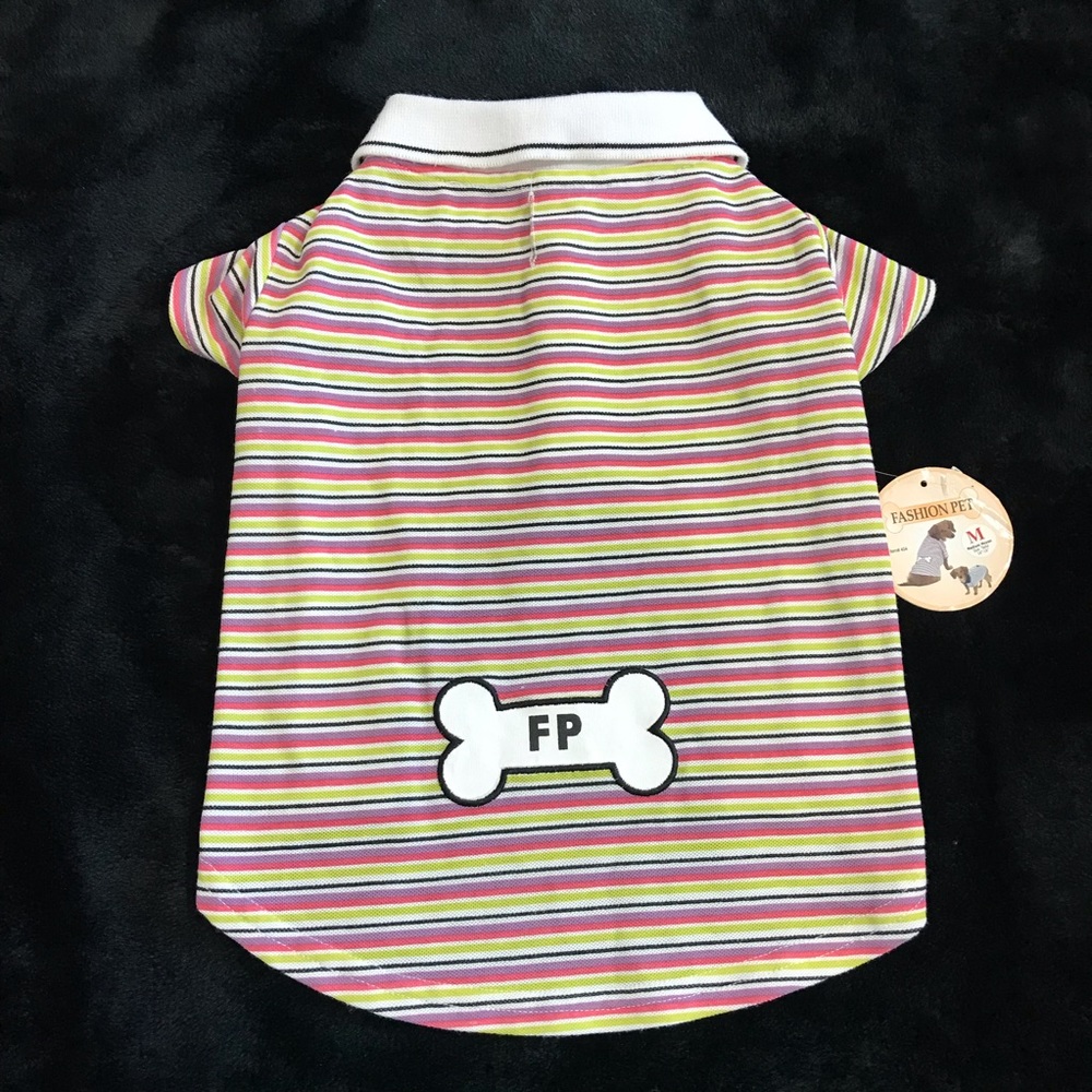 Puppy / Dog / Pet Multicolor Stripe Tee Shirt 
Size Medium NWT